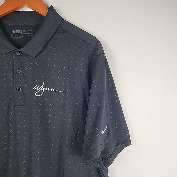 Nike Golf Polo Mens 2XL Black Wynn Resort Casino Logo Dri-Fit Performance - Picture 6 of 12